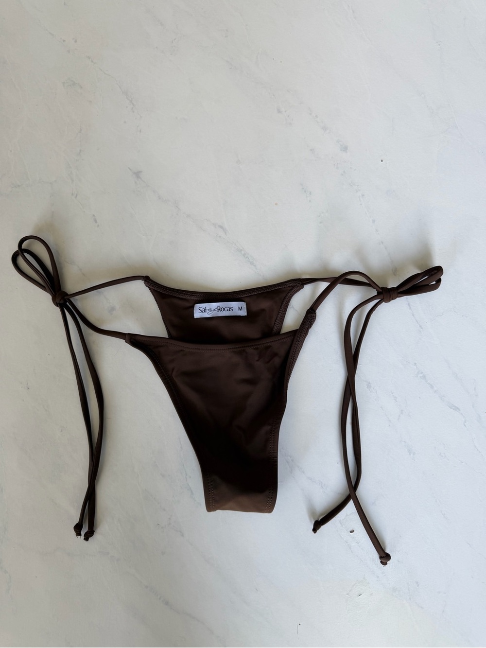 Saley Rocas Brown Tie-Side Bikini Bottom